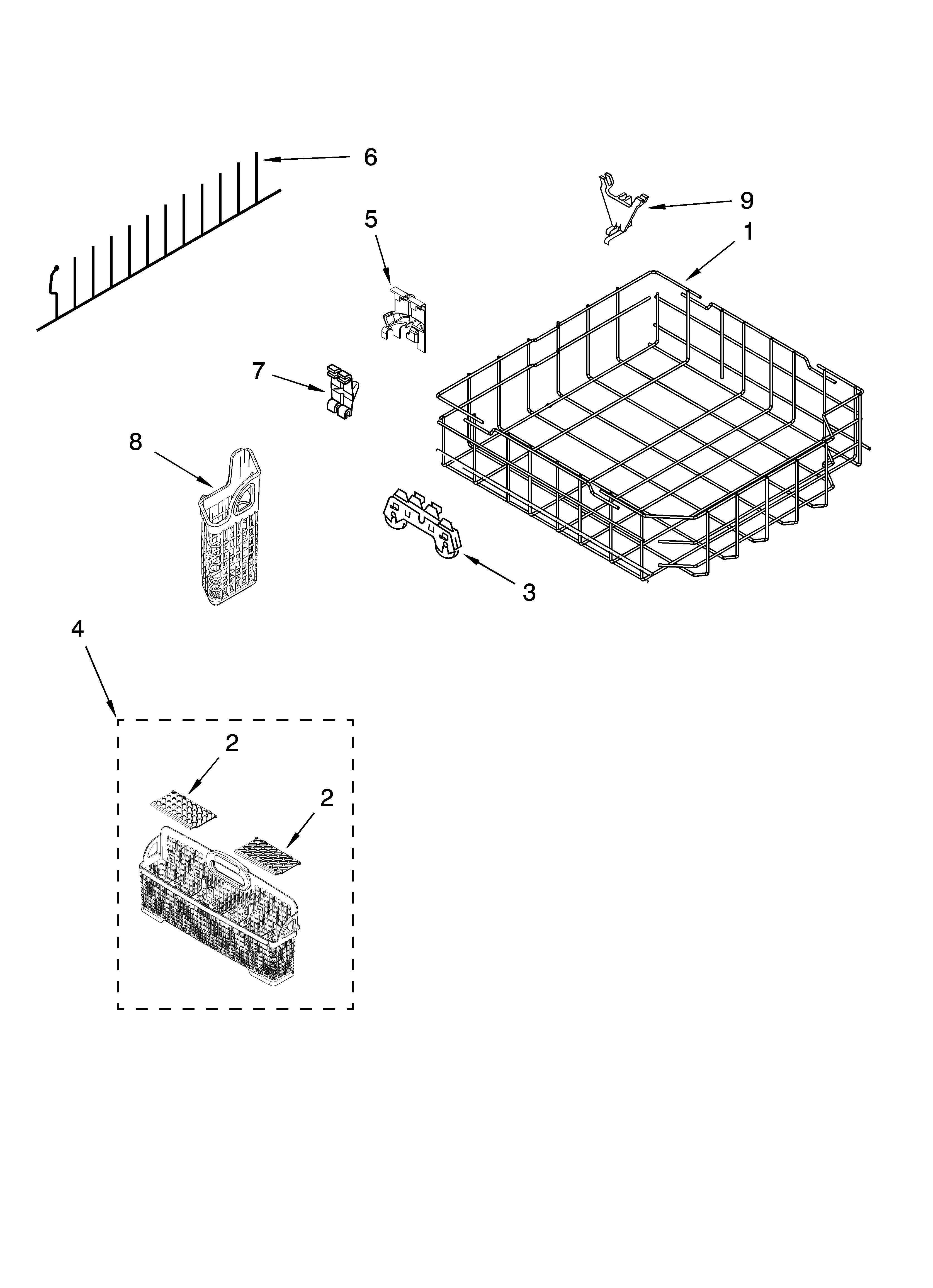 Lower rack parts