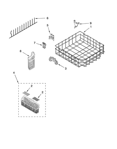 Lower rack parts