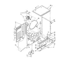 Whirlpool YLTE5243DQ8 dryer cabinet and motor parts diagram