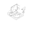 Whirlpool YLTE5243DQ8 washer top and lid parts diagram