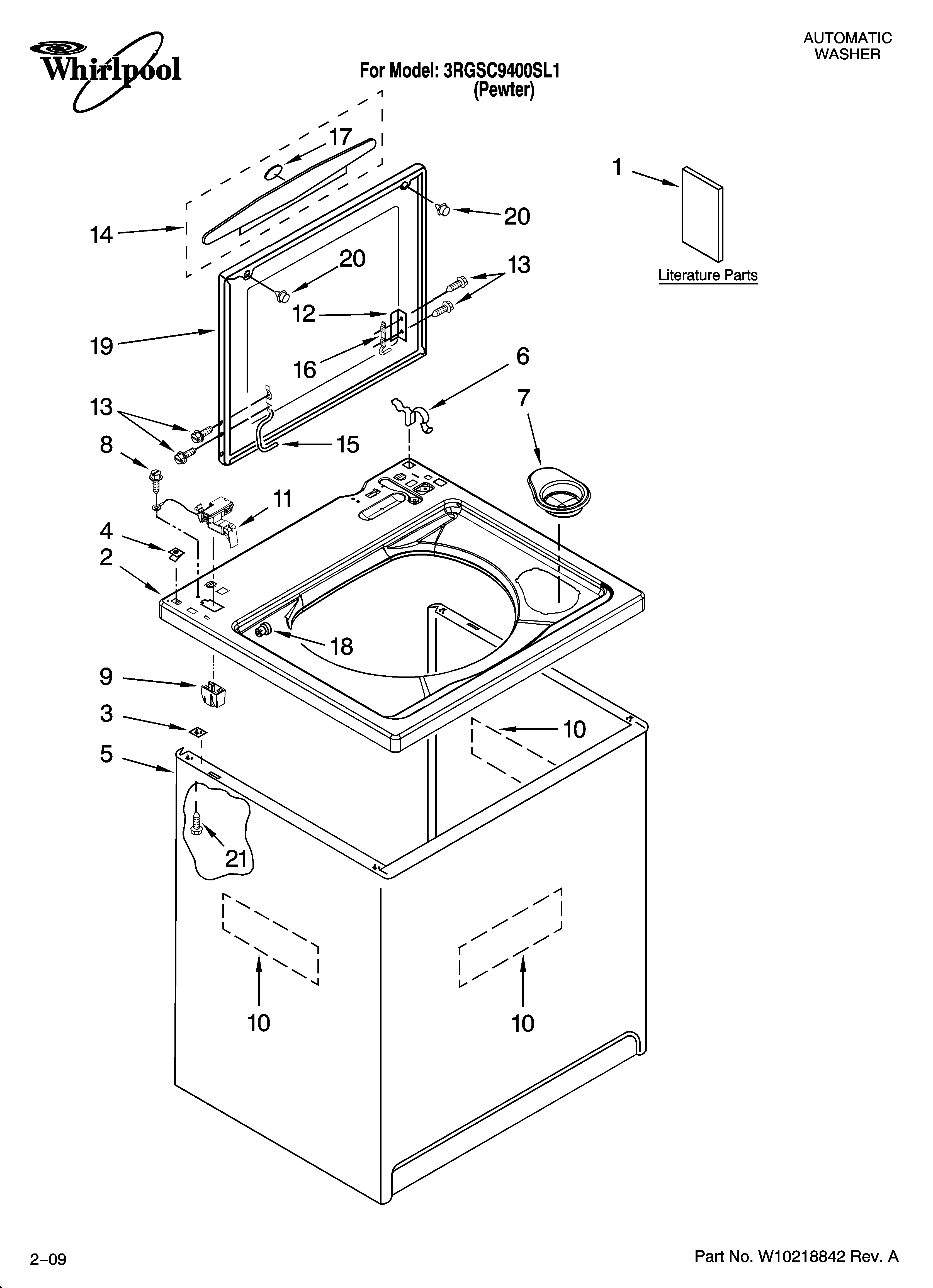 Top and cabinet parts