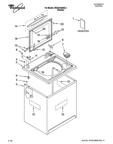 Top and cabinet parts