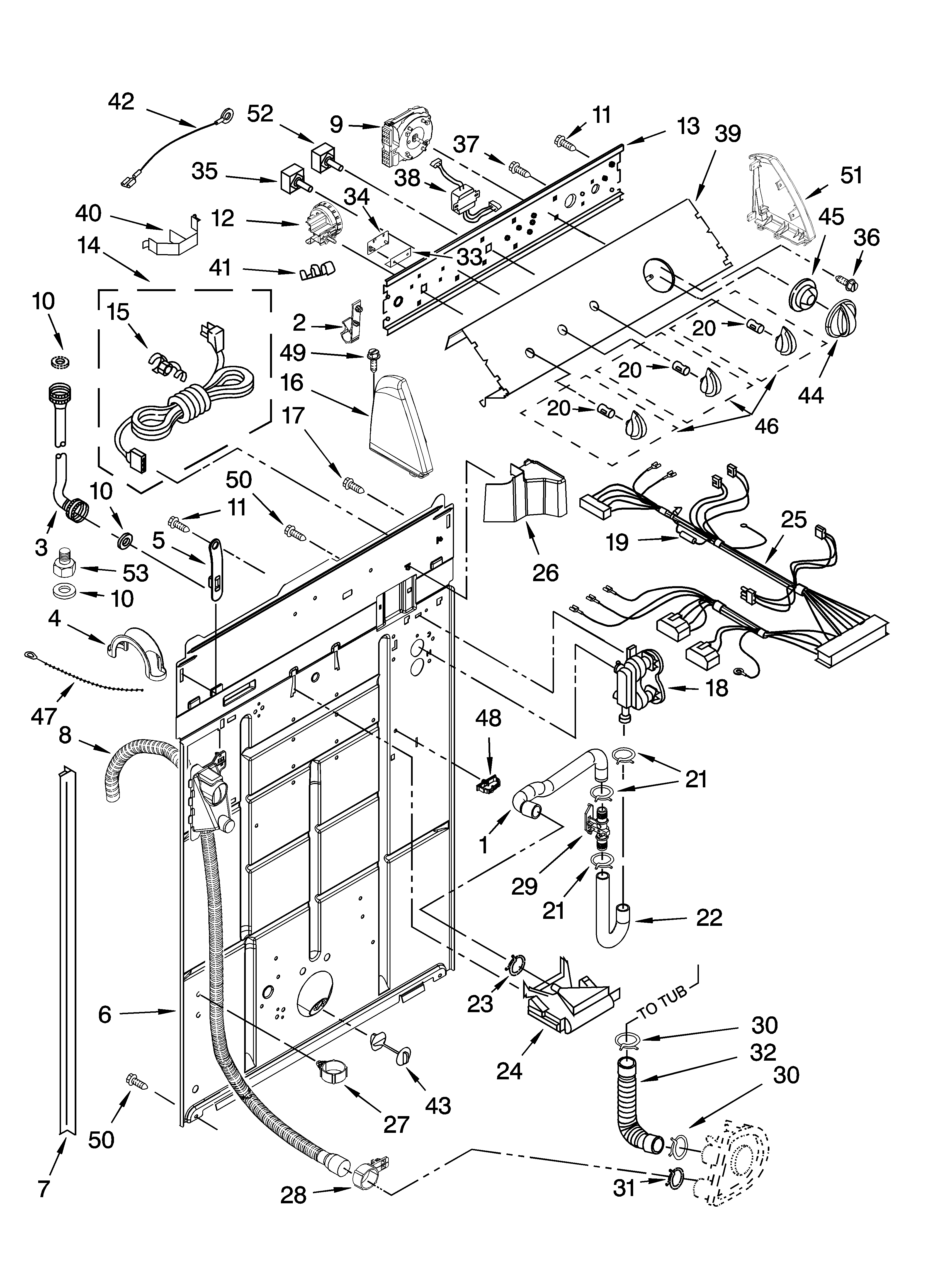Controls and rear panel parts
