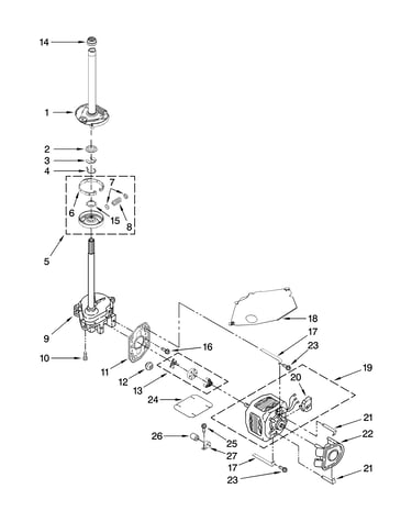 Brake, clutch, gearcase, motor and pump parts