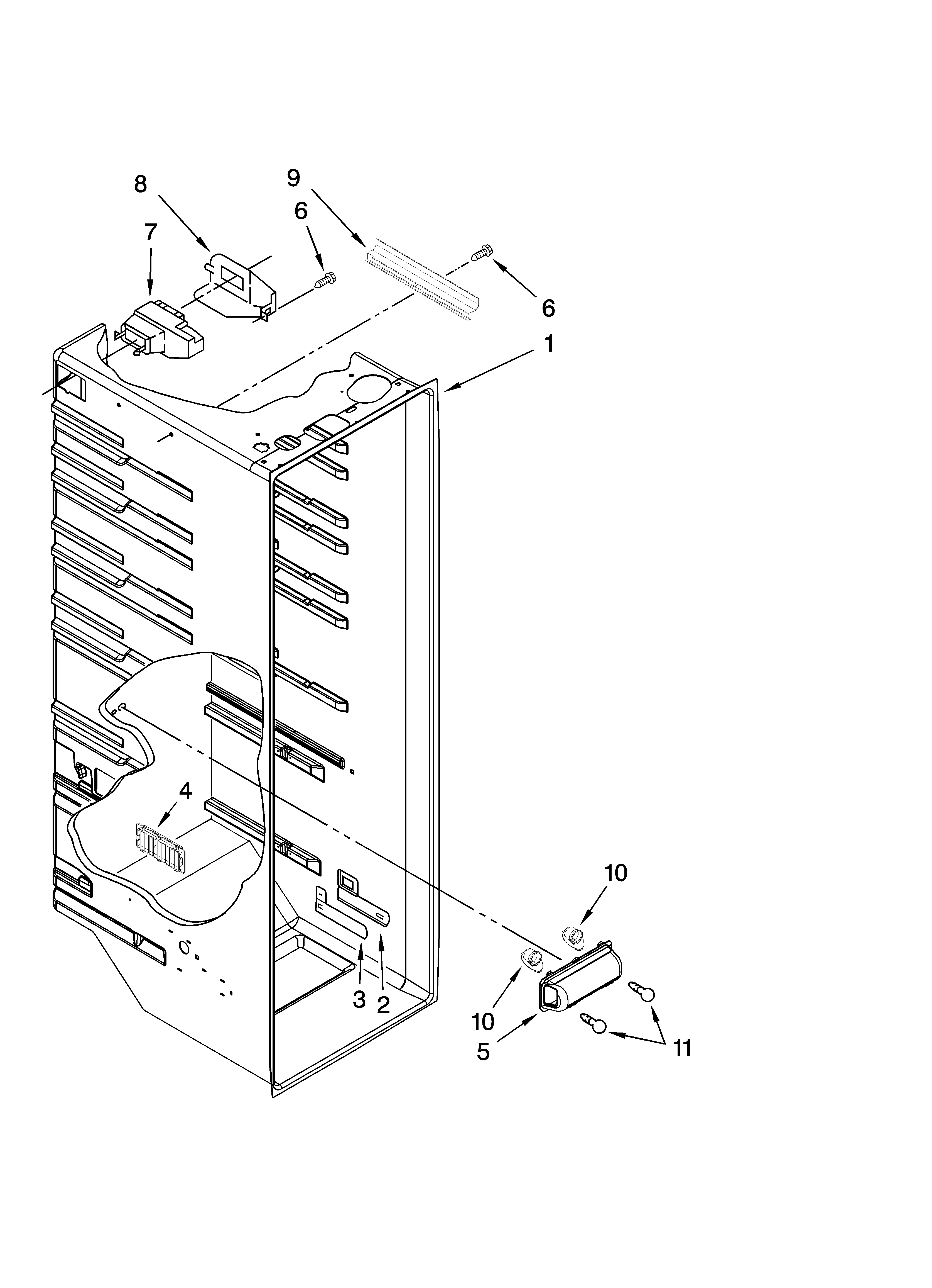Refrigerator liner parts