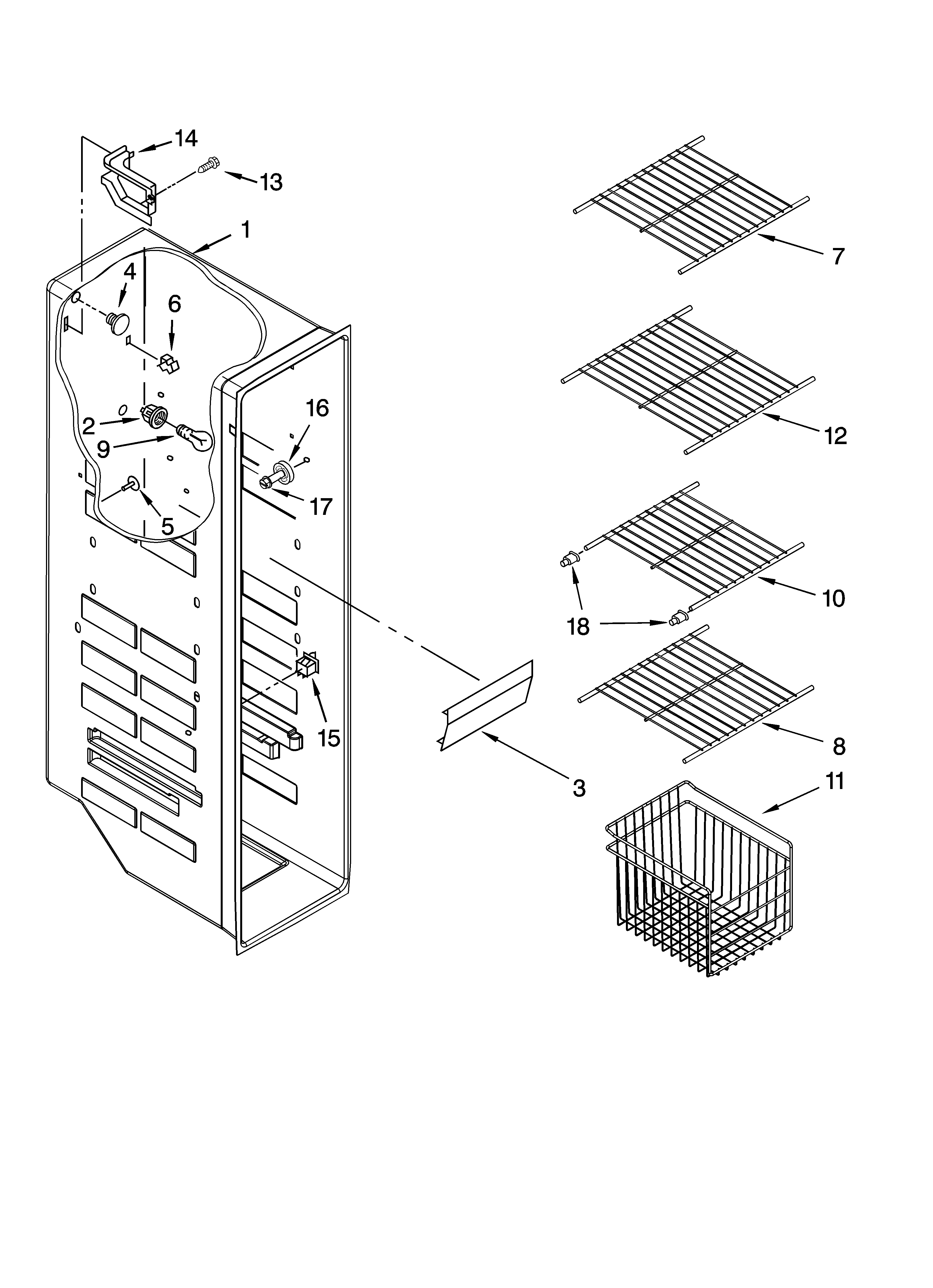 Freezer liner parts