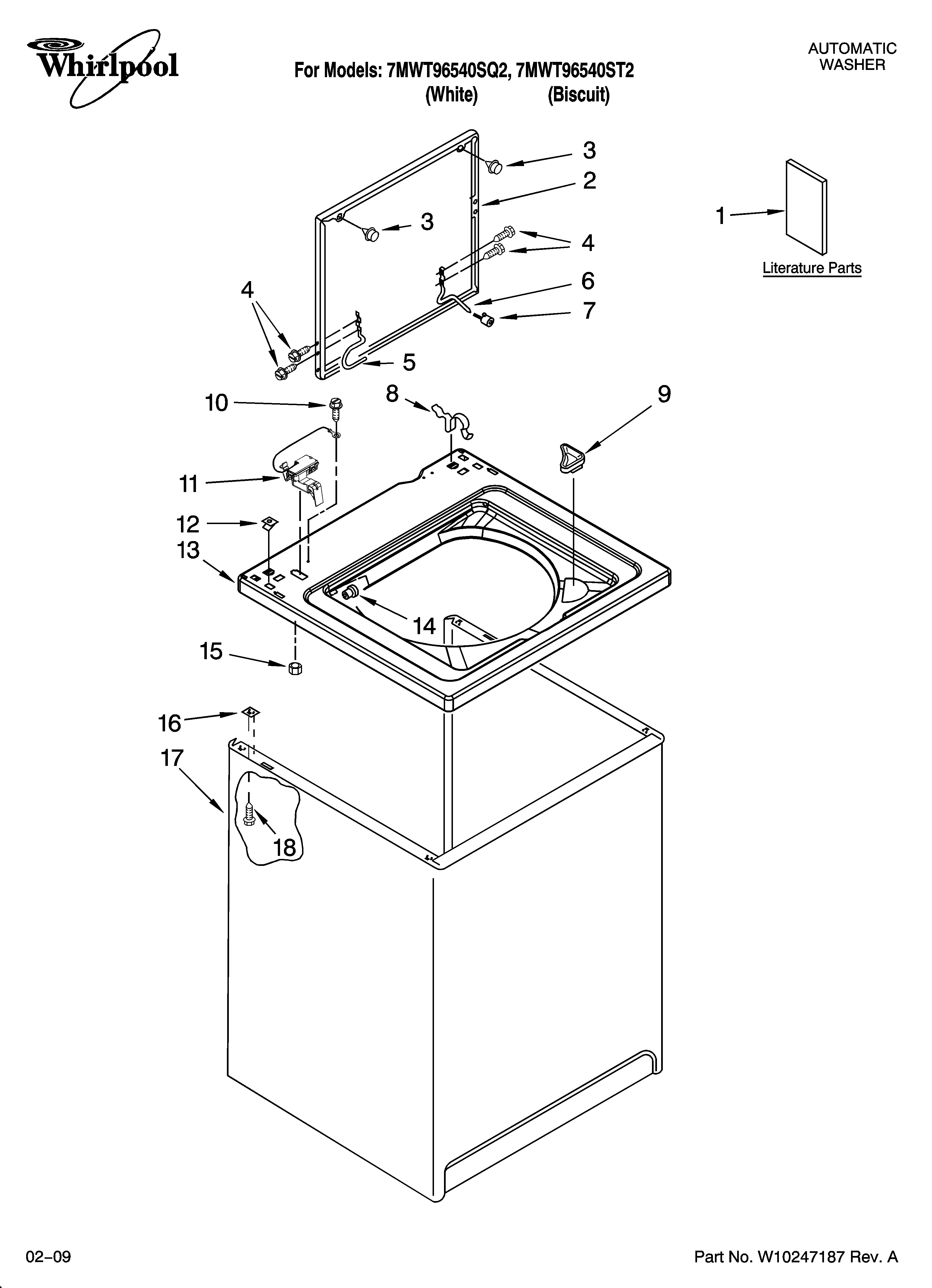 Top and cabinet parts