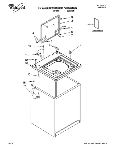 Top and cabinet parts