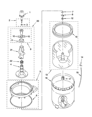 Agitator, basket and tub parts