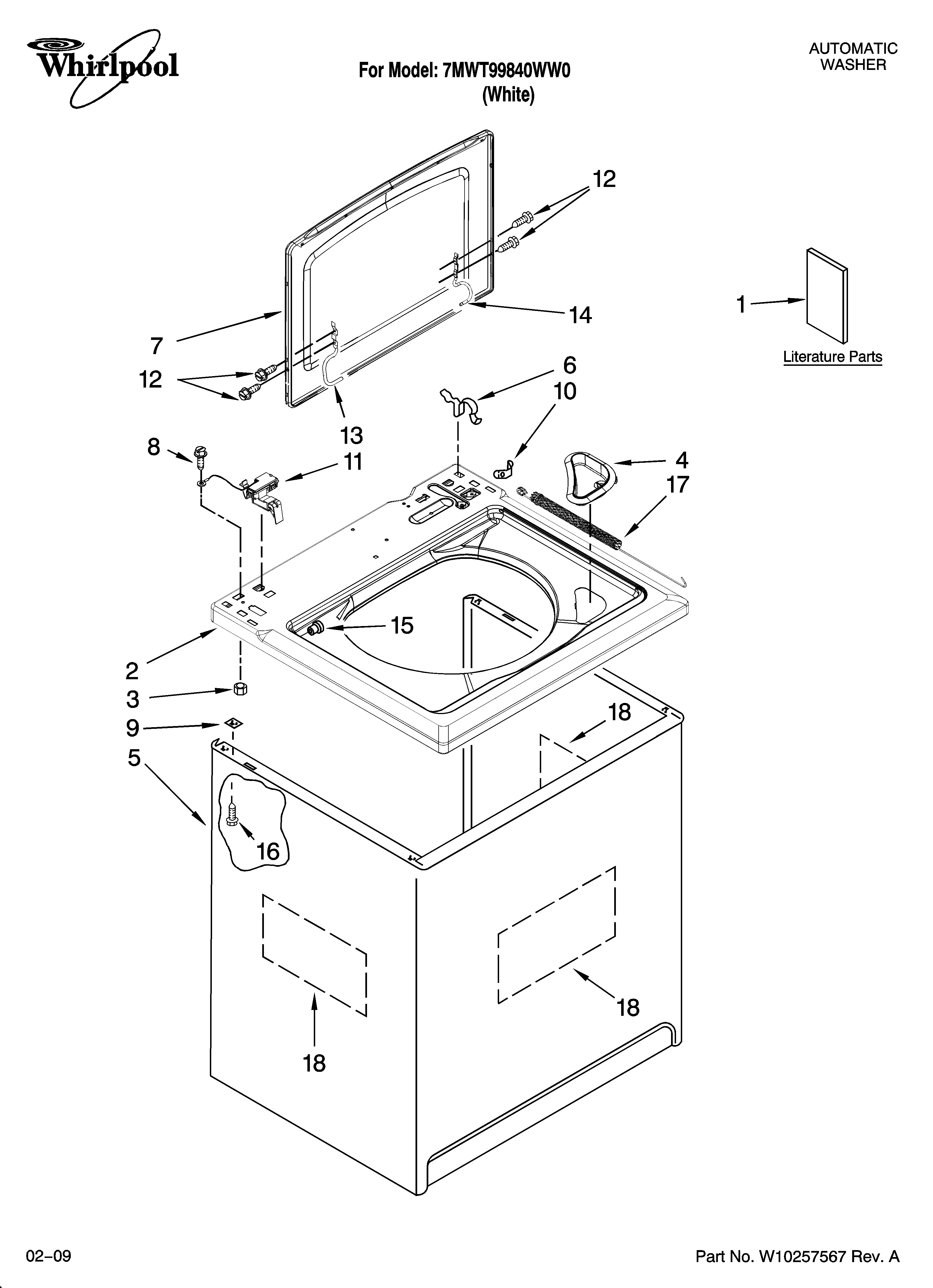 Top and cabinet parts