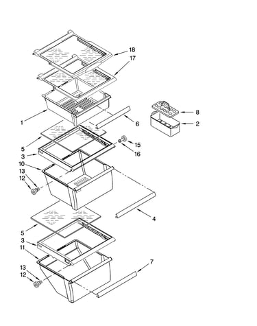Refrigerator shelf parts