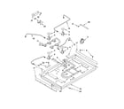 Whirlpool GLS3074VS02 burner box, gas valves, and switches diagram