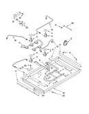 Burner box, gas valves, and switches