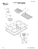Cooktop, burner and grate parts