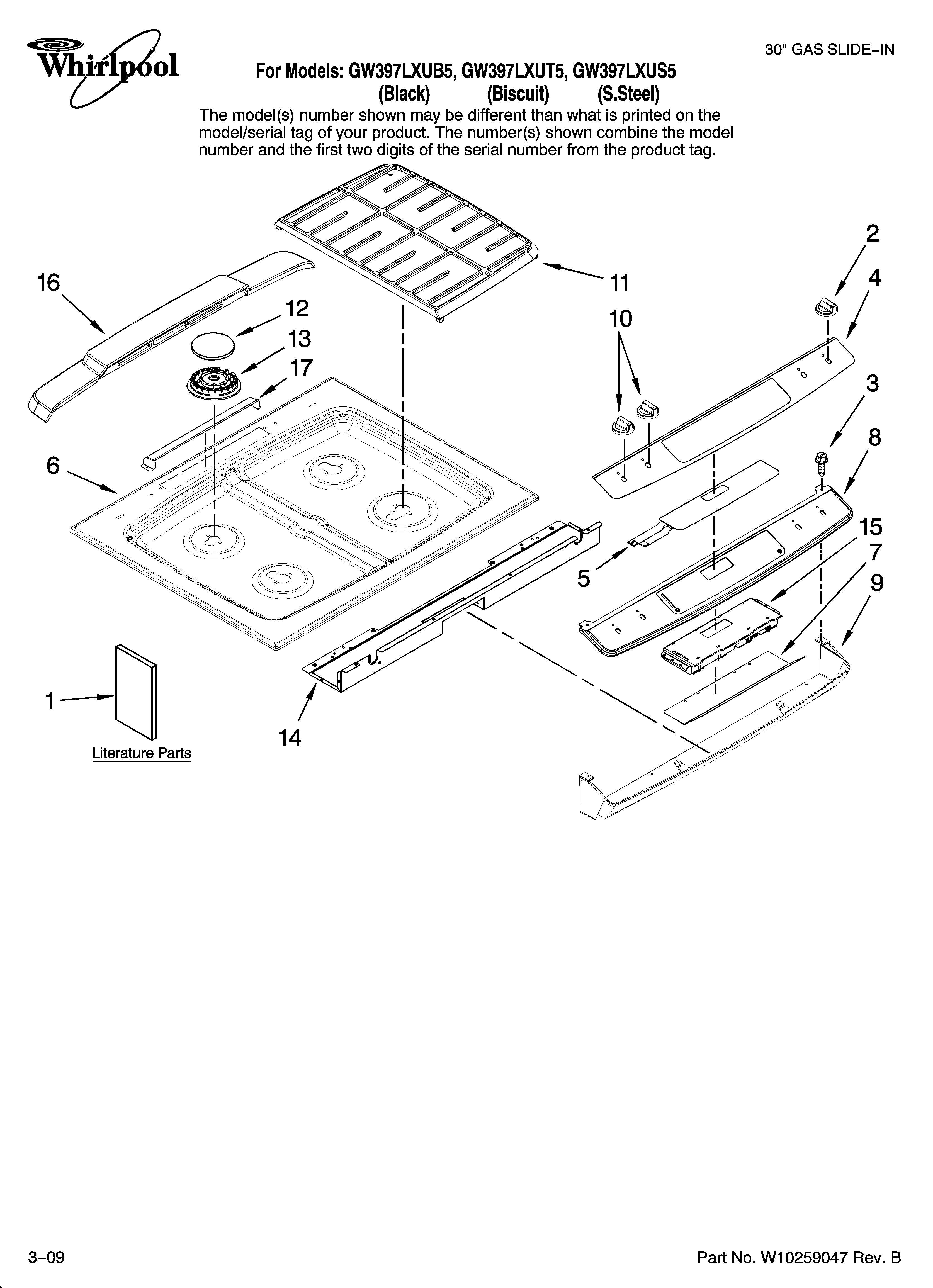 Cooktop parts