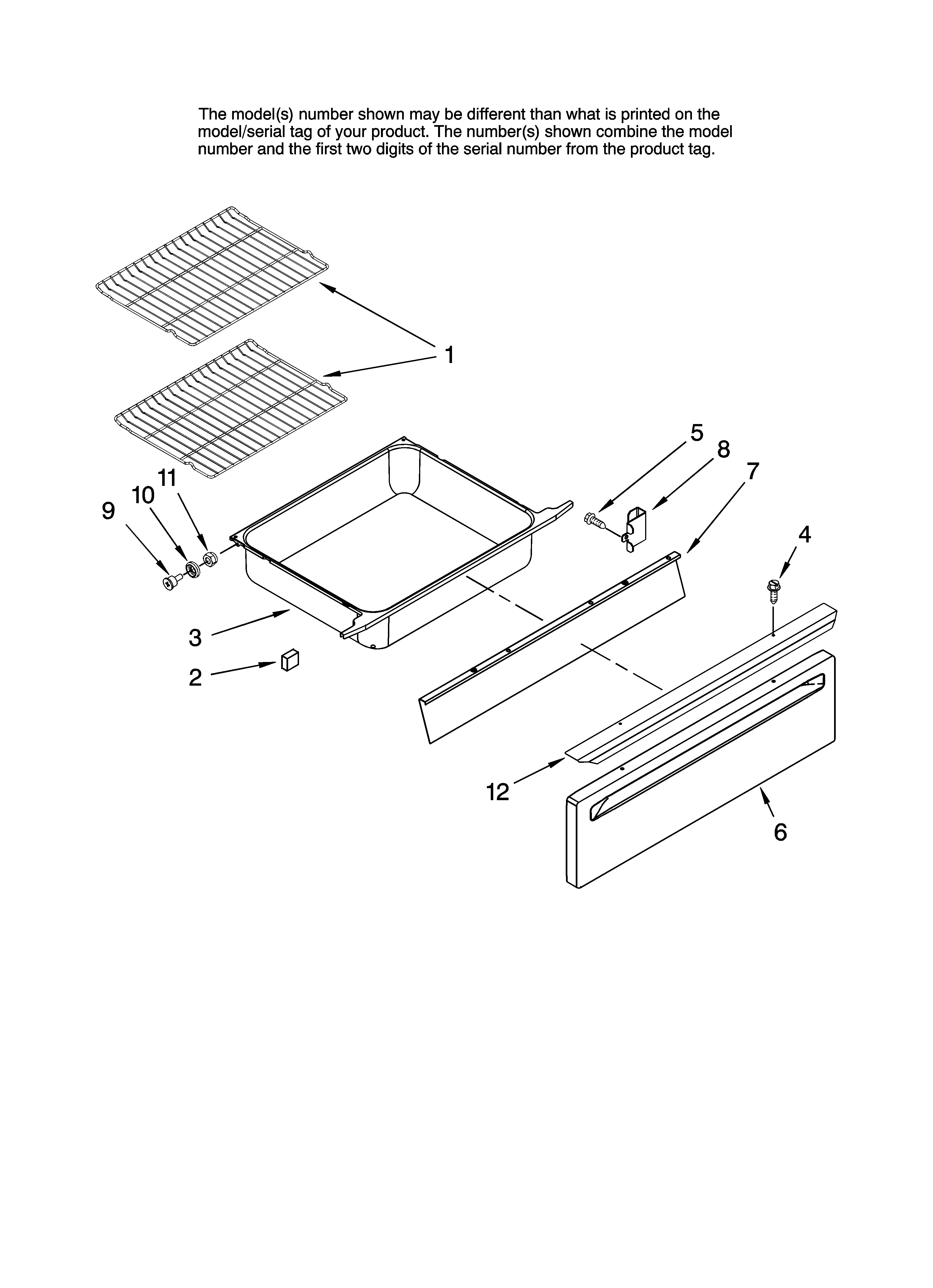 Drawer and rack parts