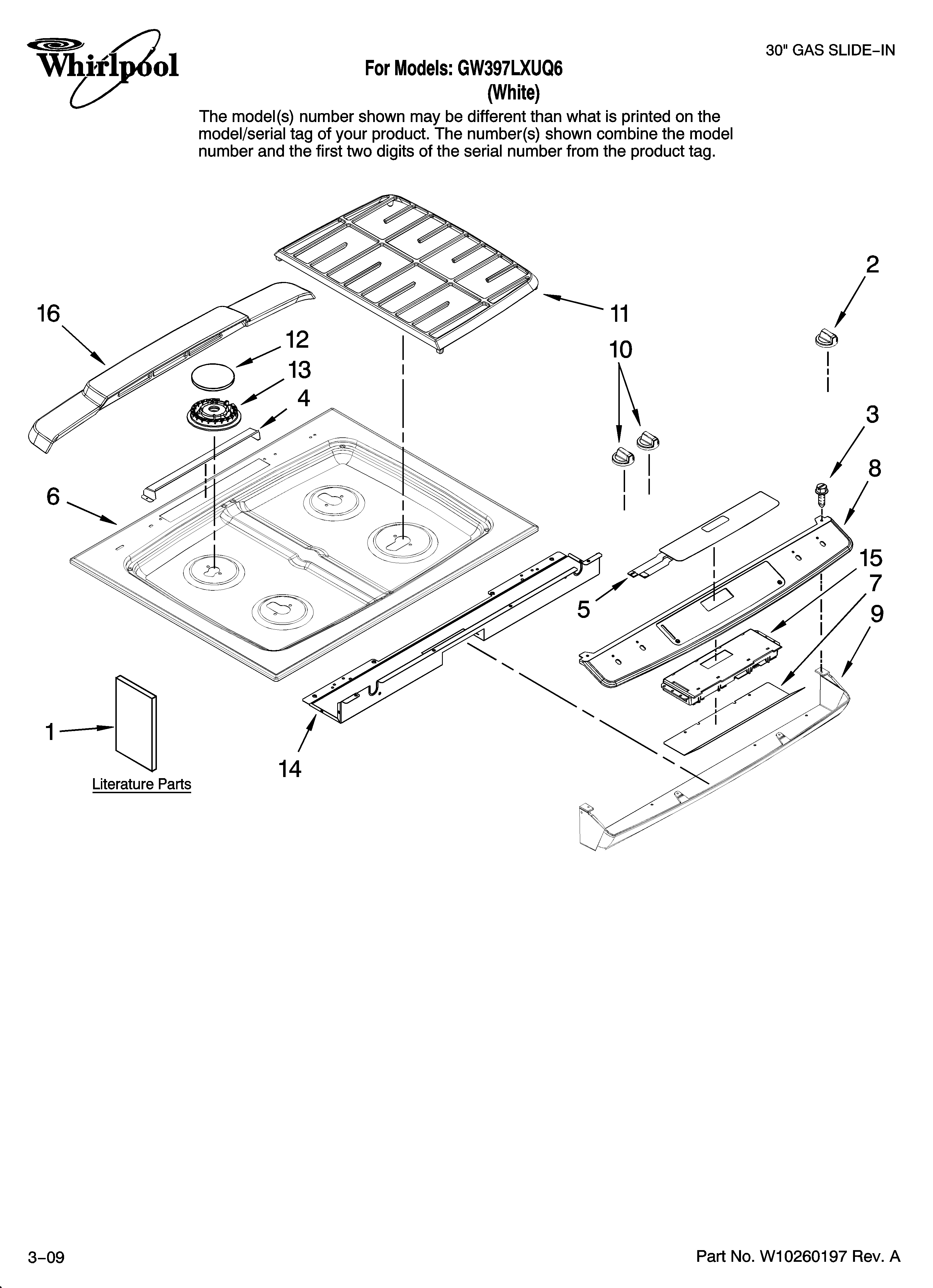 Cooktop parts