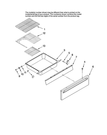 Drawer and rack parts