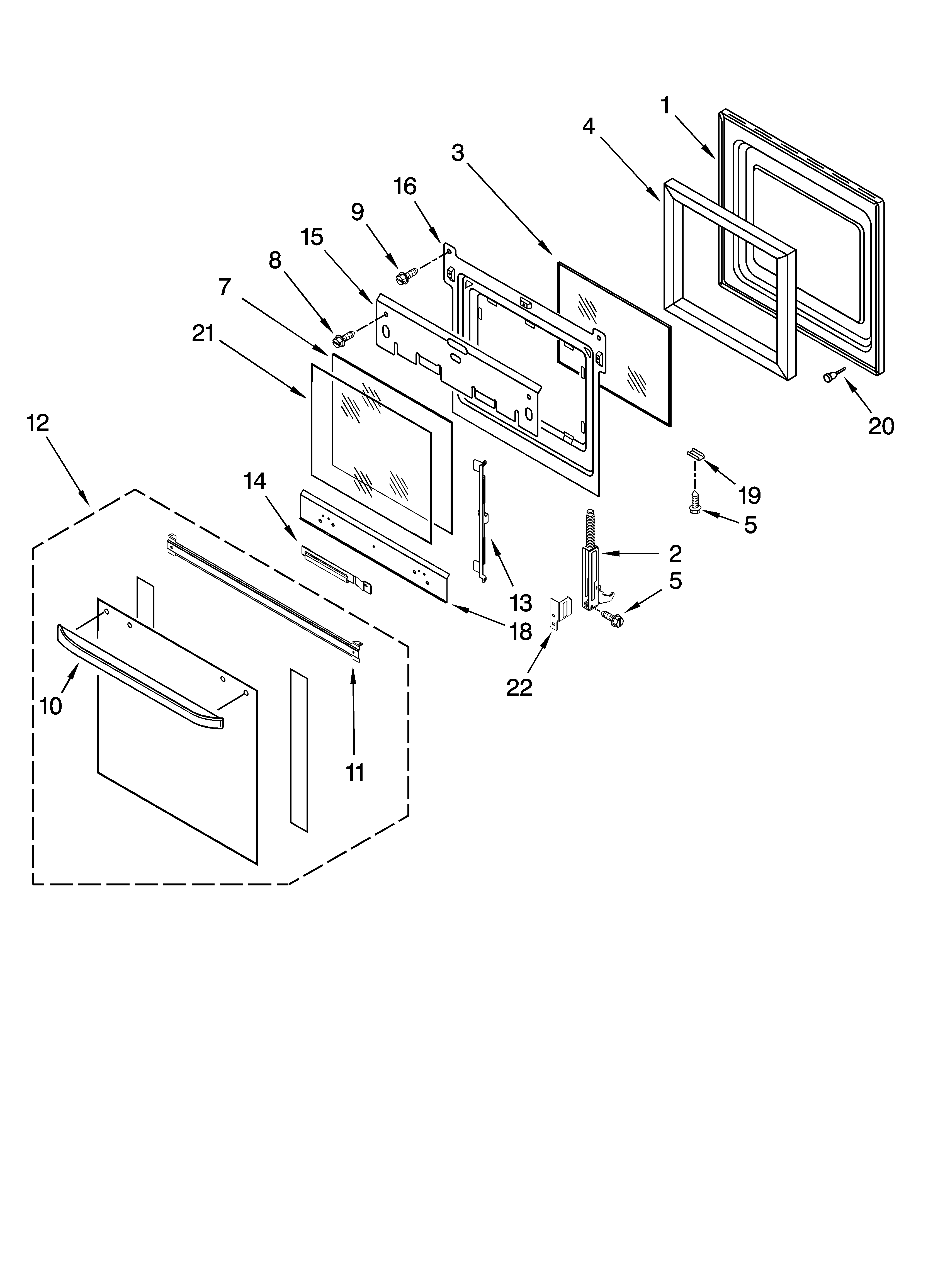 Oven door parts