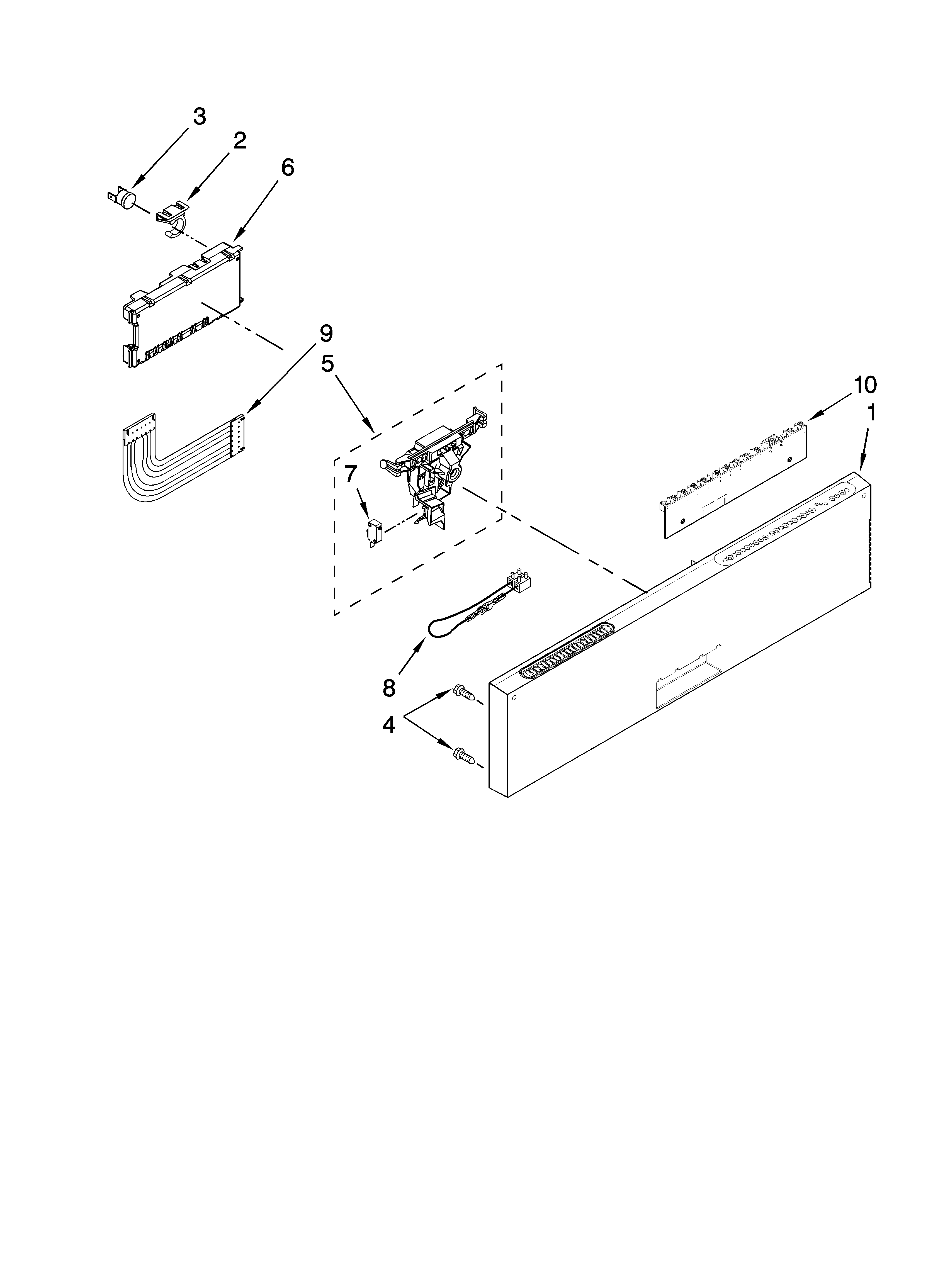 Control panel and latch parts