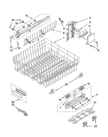 Upper rack and track parts