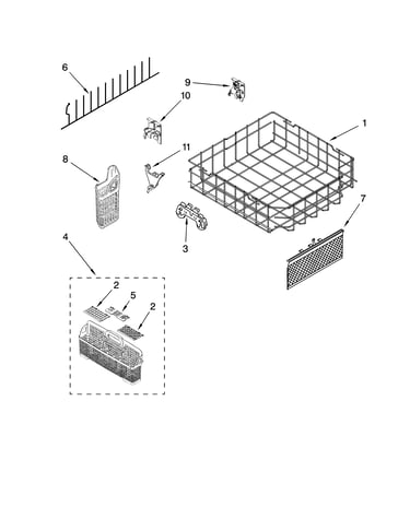 Lower rack parts