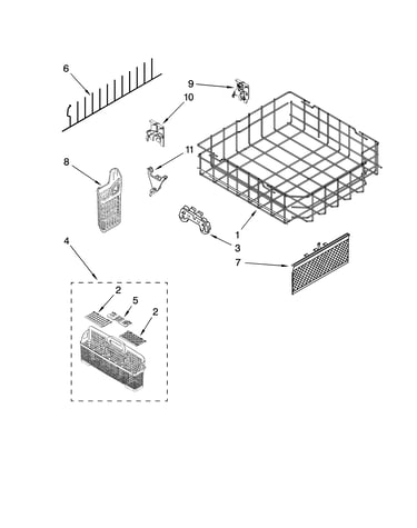 Lower rack parts