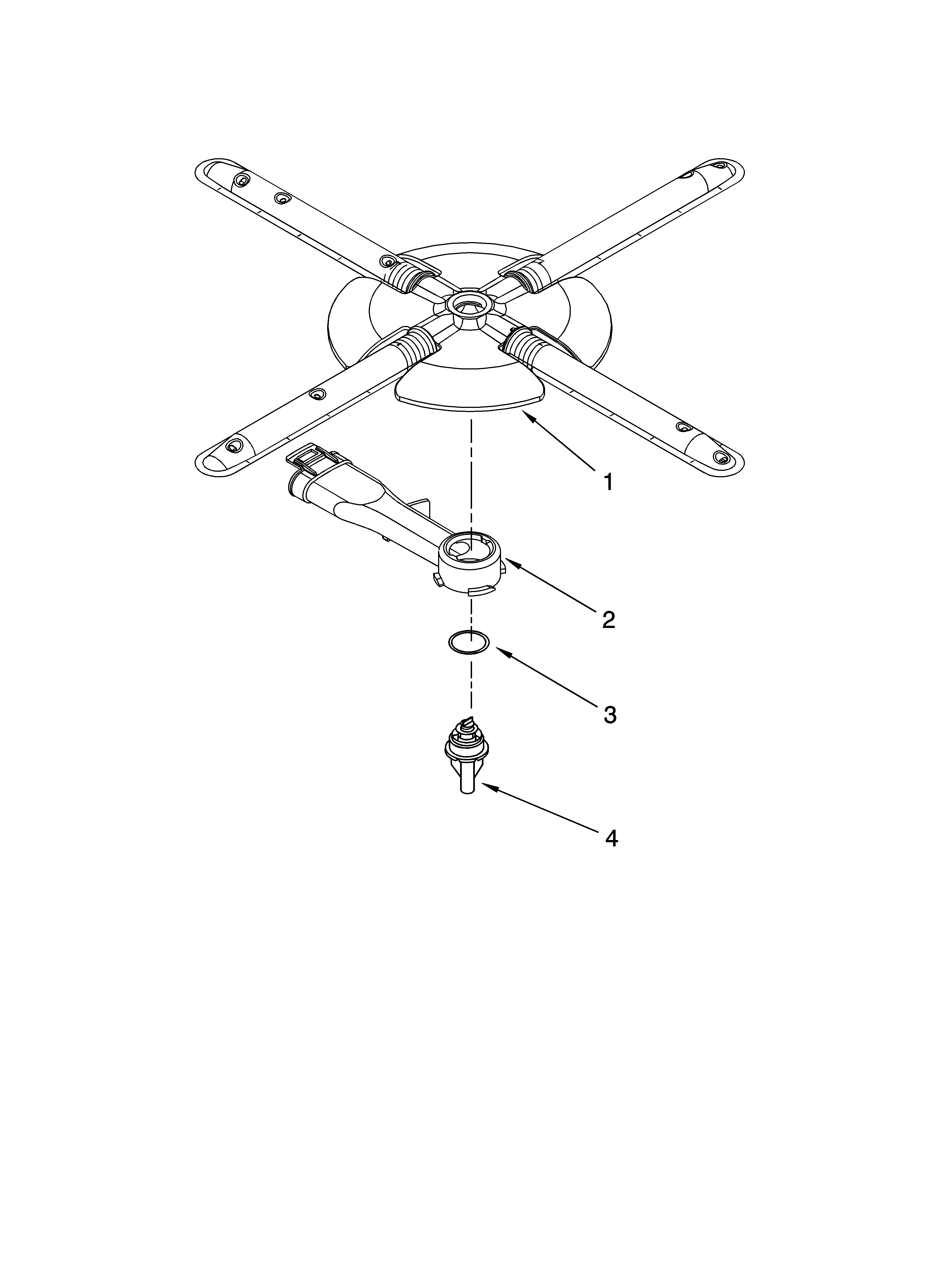 Lower washarm and strainer parts