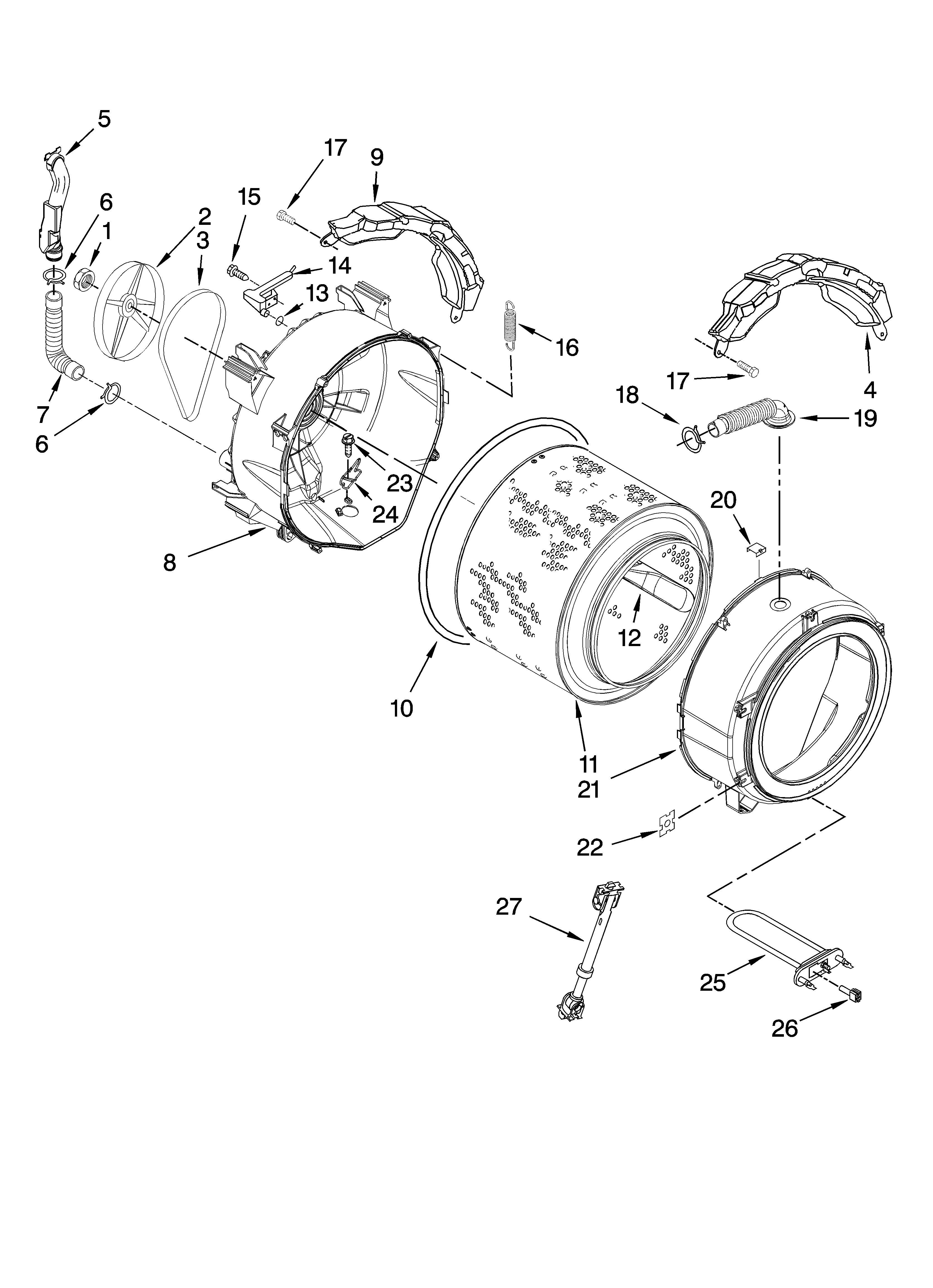 Tub and basket parts