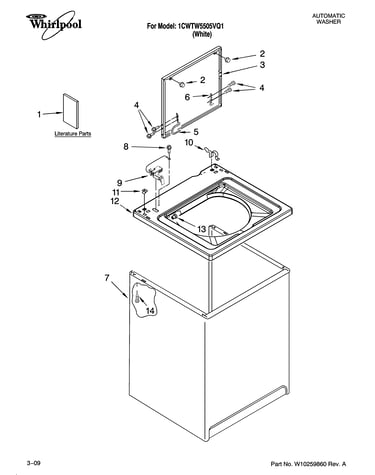 Top and cabinet parts