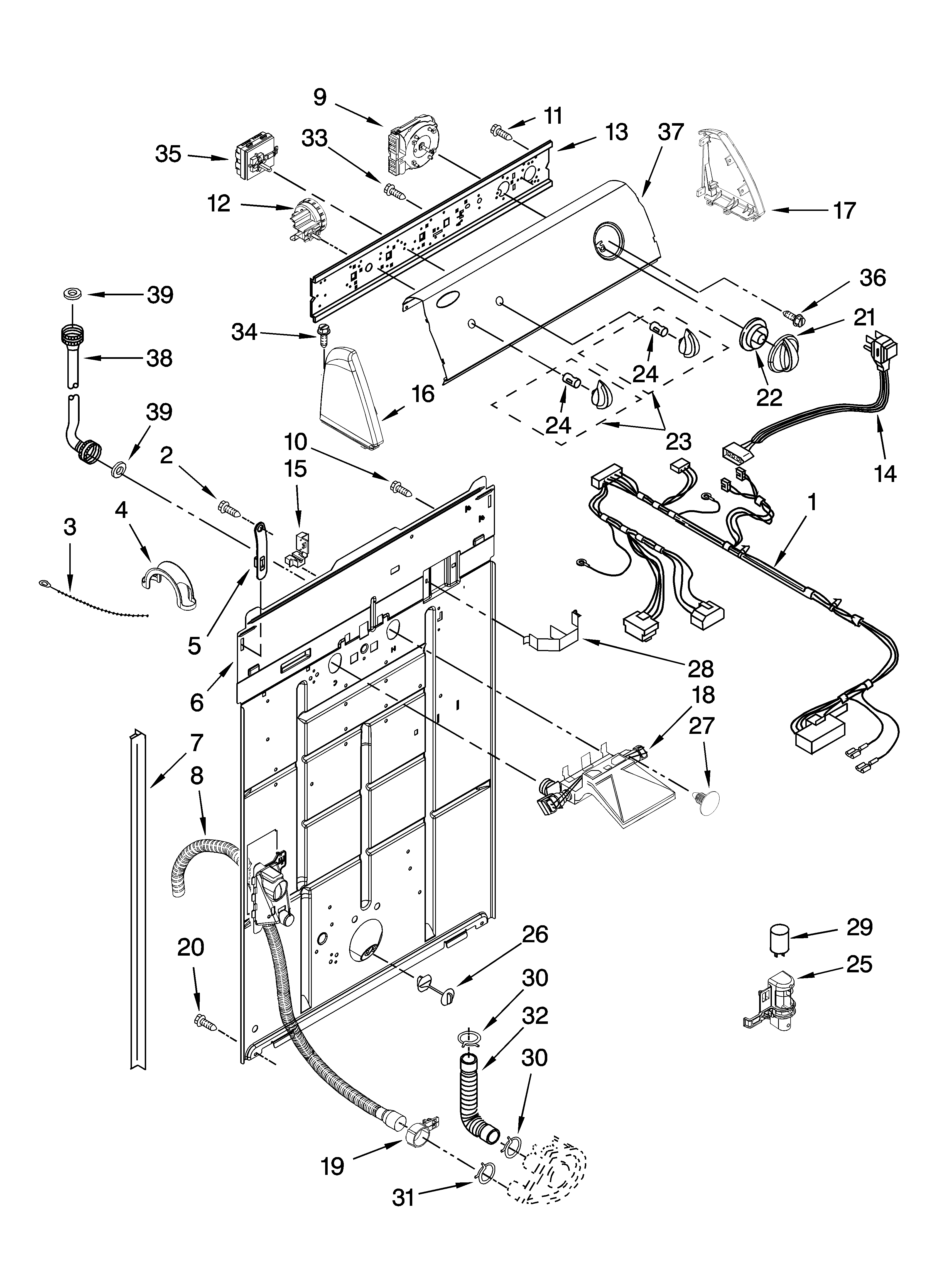 Controls and rear panel parts
