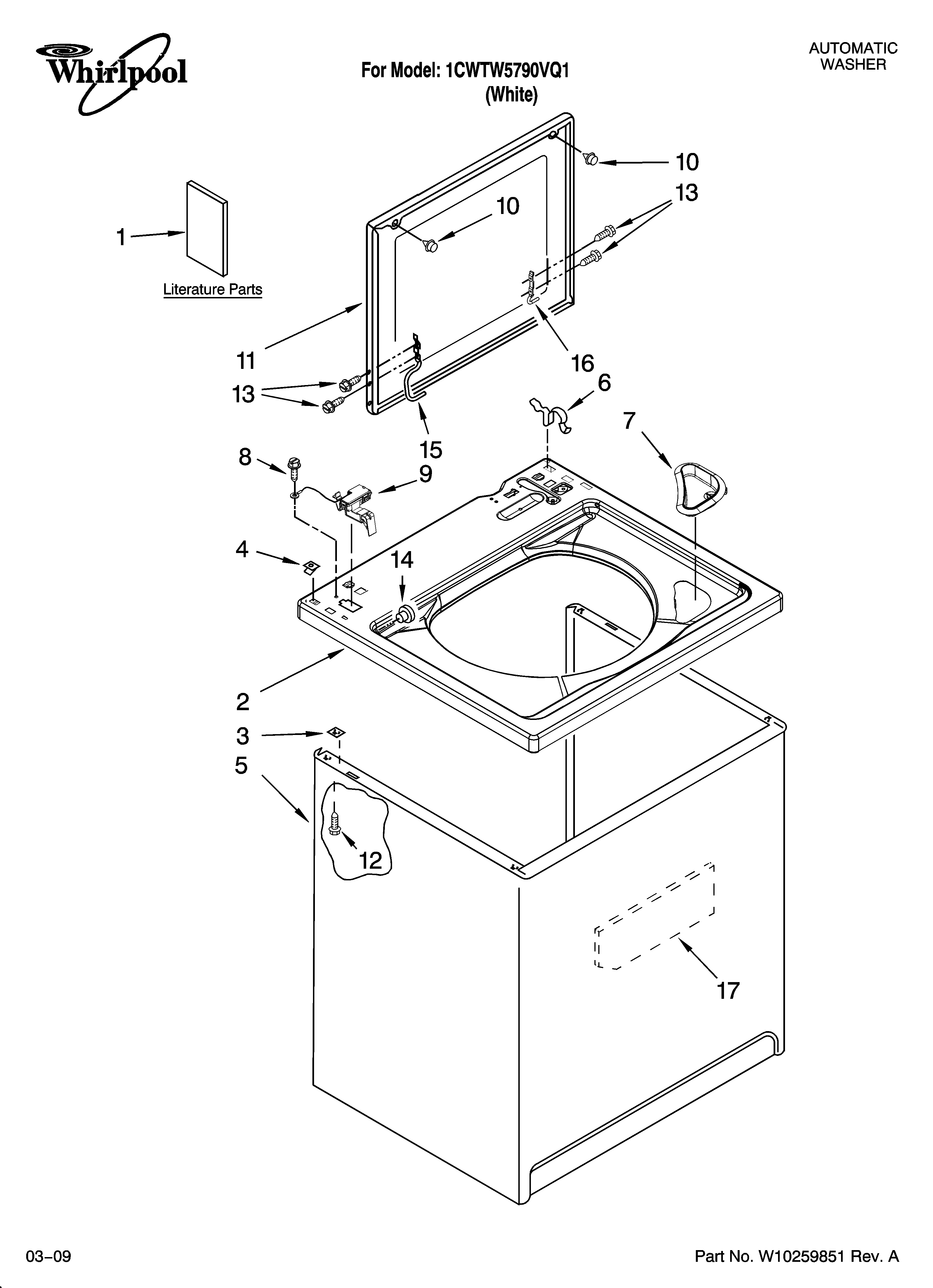 TOP AND CABINET PARTS