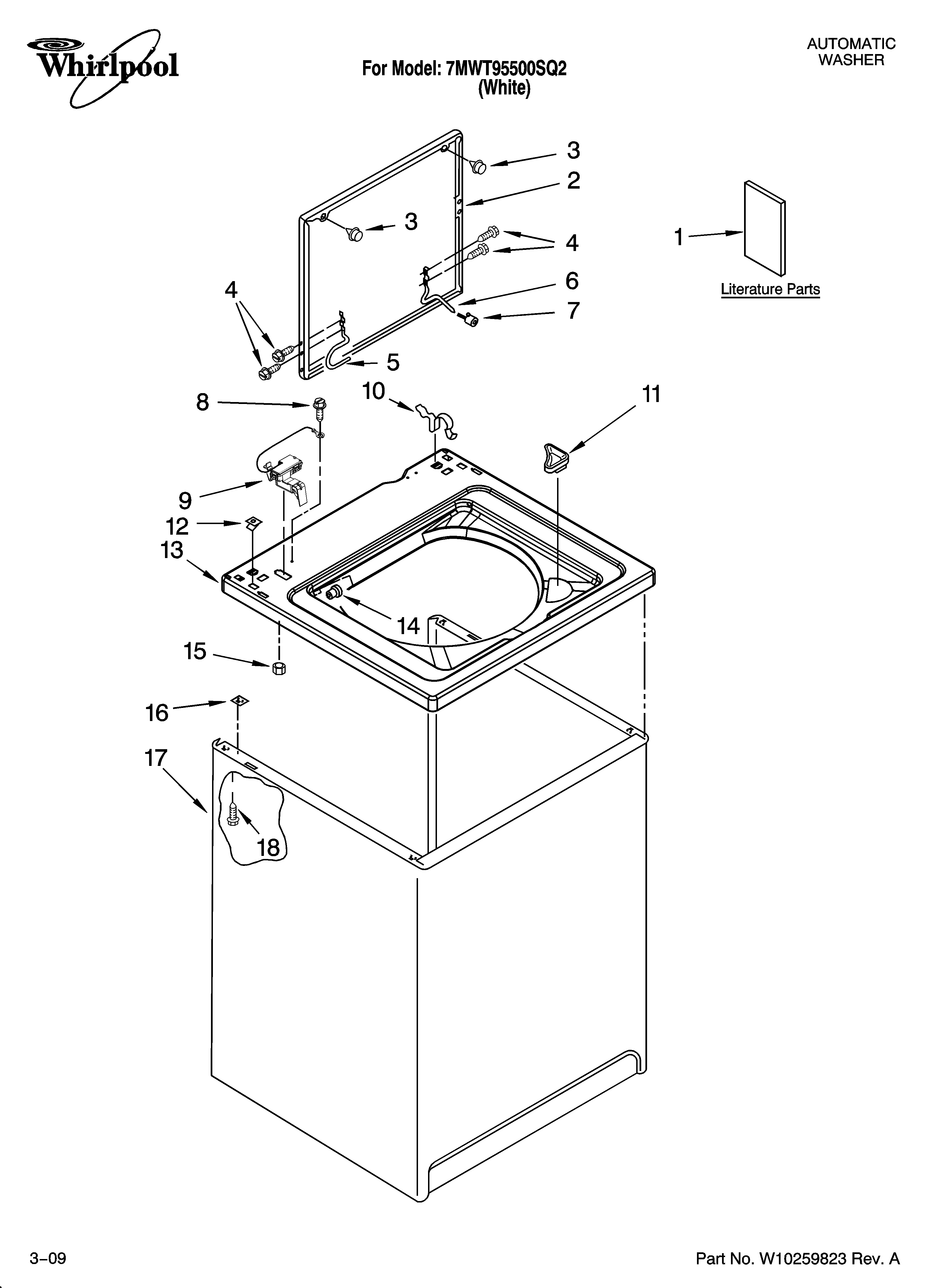 Top and cabinet parts