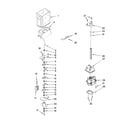 Whirlpool ED5FVAXWL00 motor and ice container parts diagram