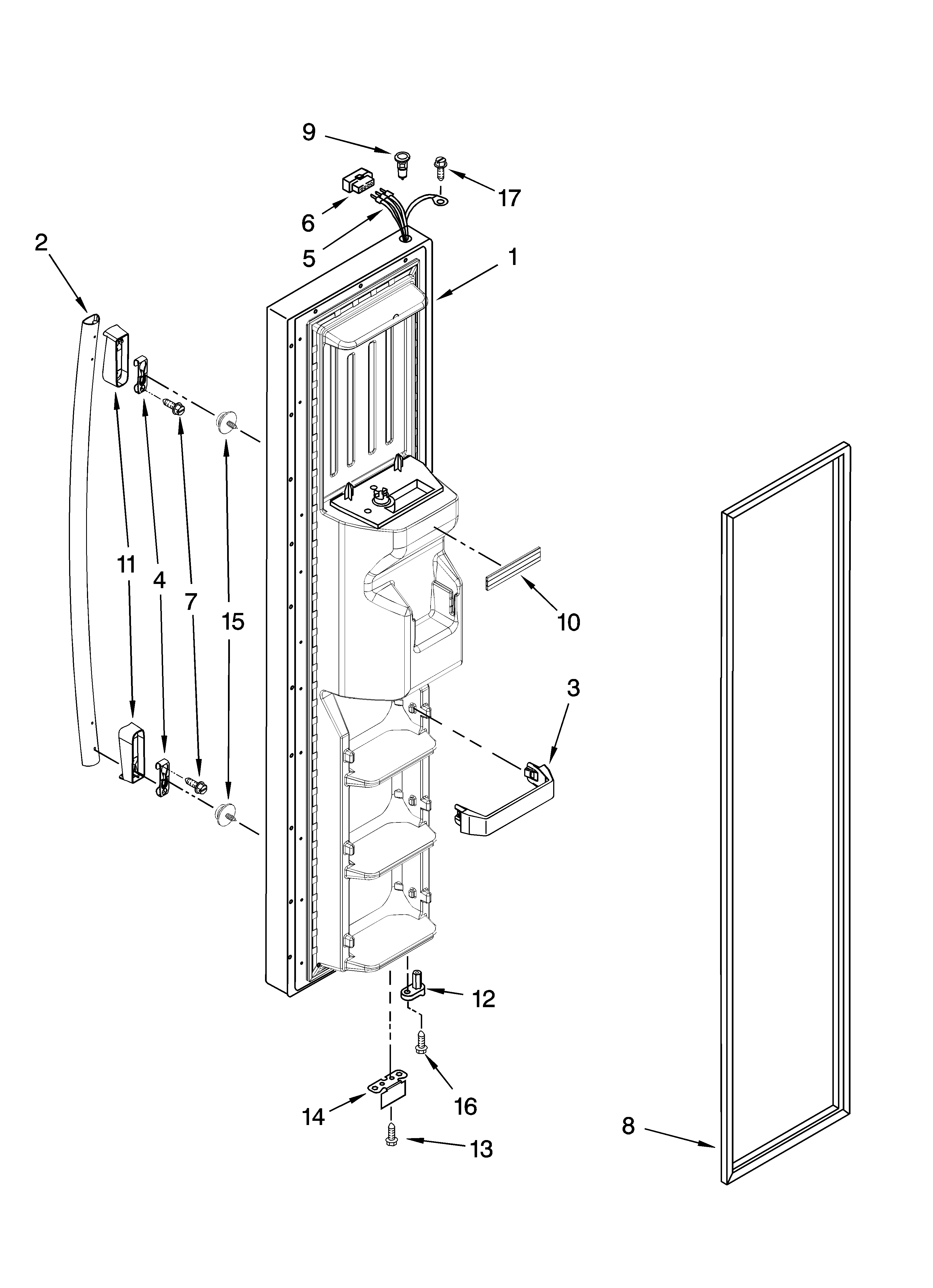 Freezer door parts