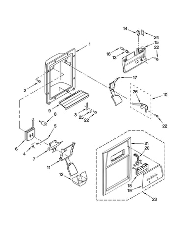 Dispenser front parts