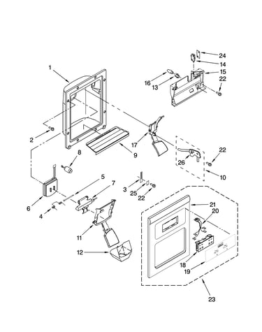 Dispenser front parts