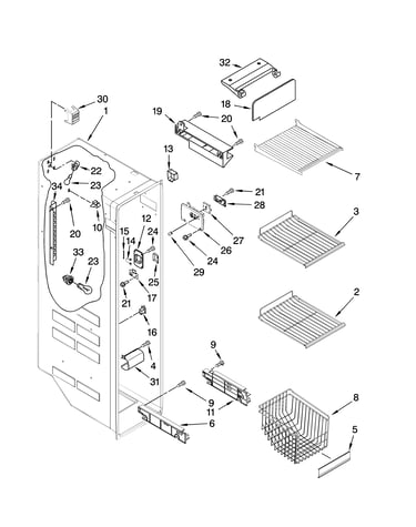 Freezer liner parts