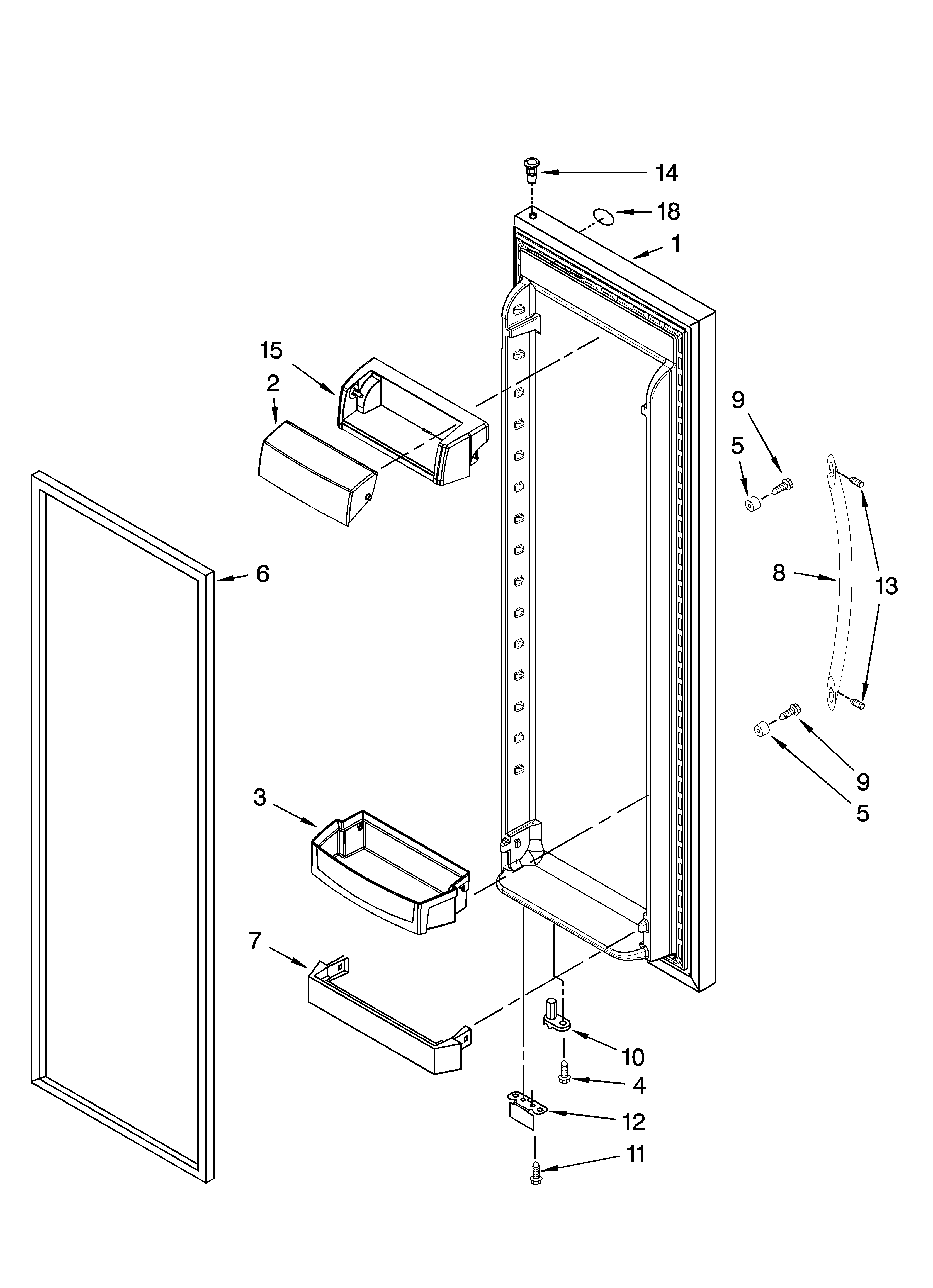 Refrigerator door parts