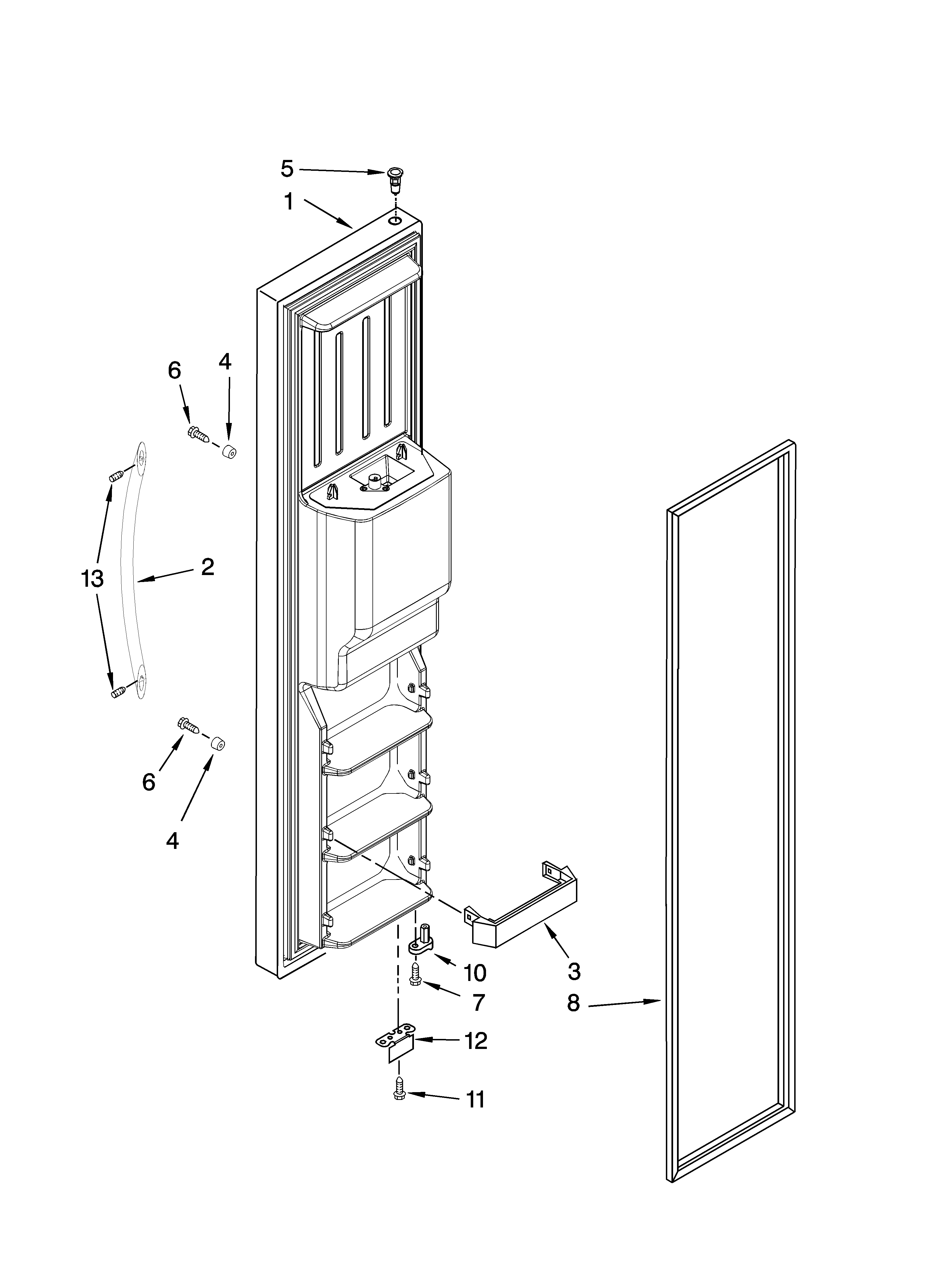 Freezer door parts