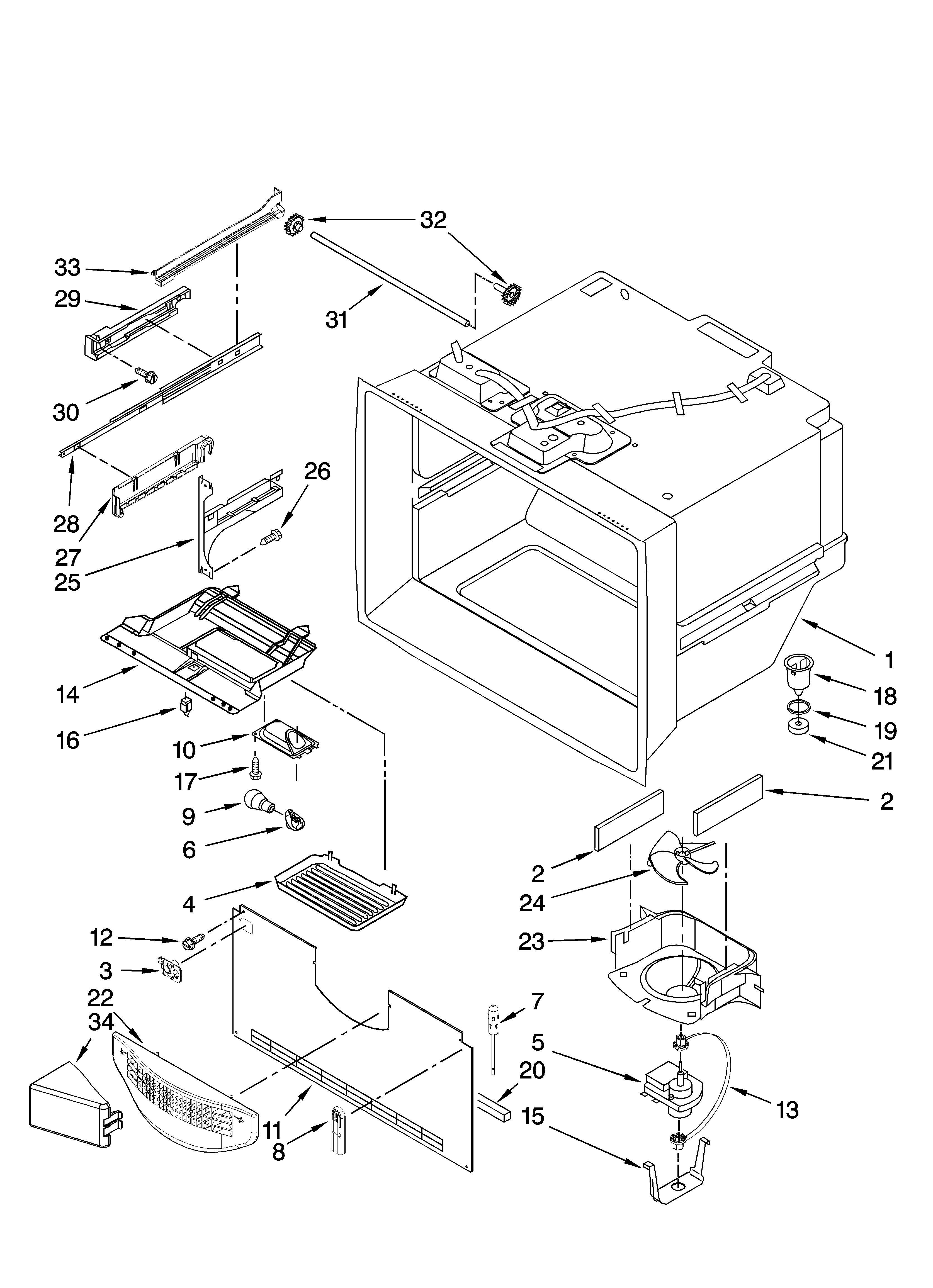 Freezer liner parts