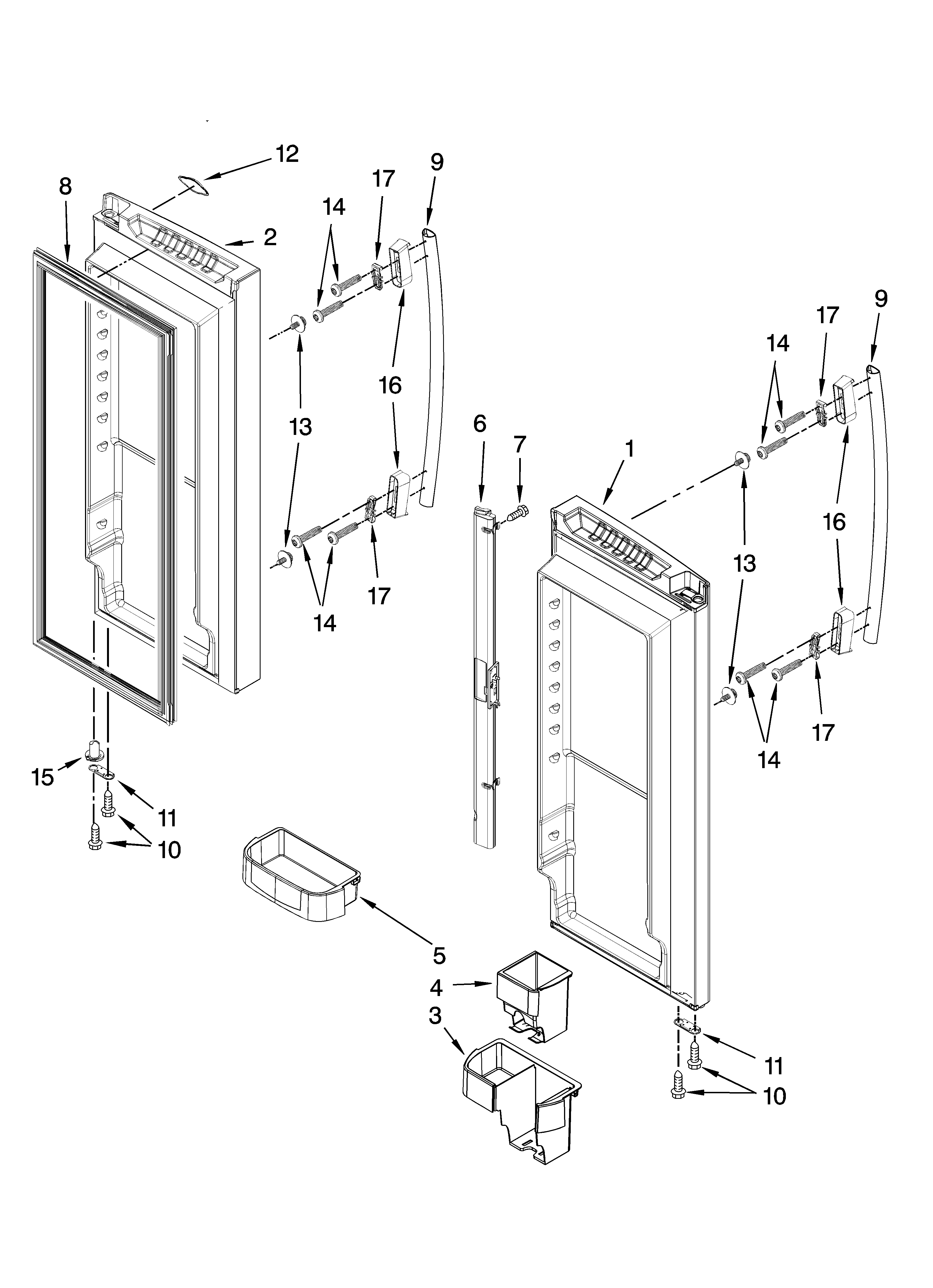 Refrigerator door parts