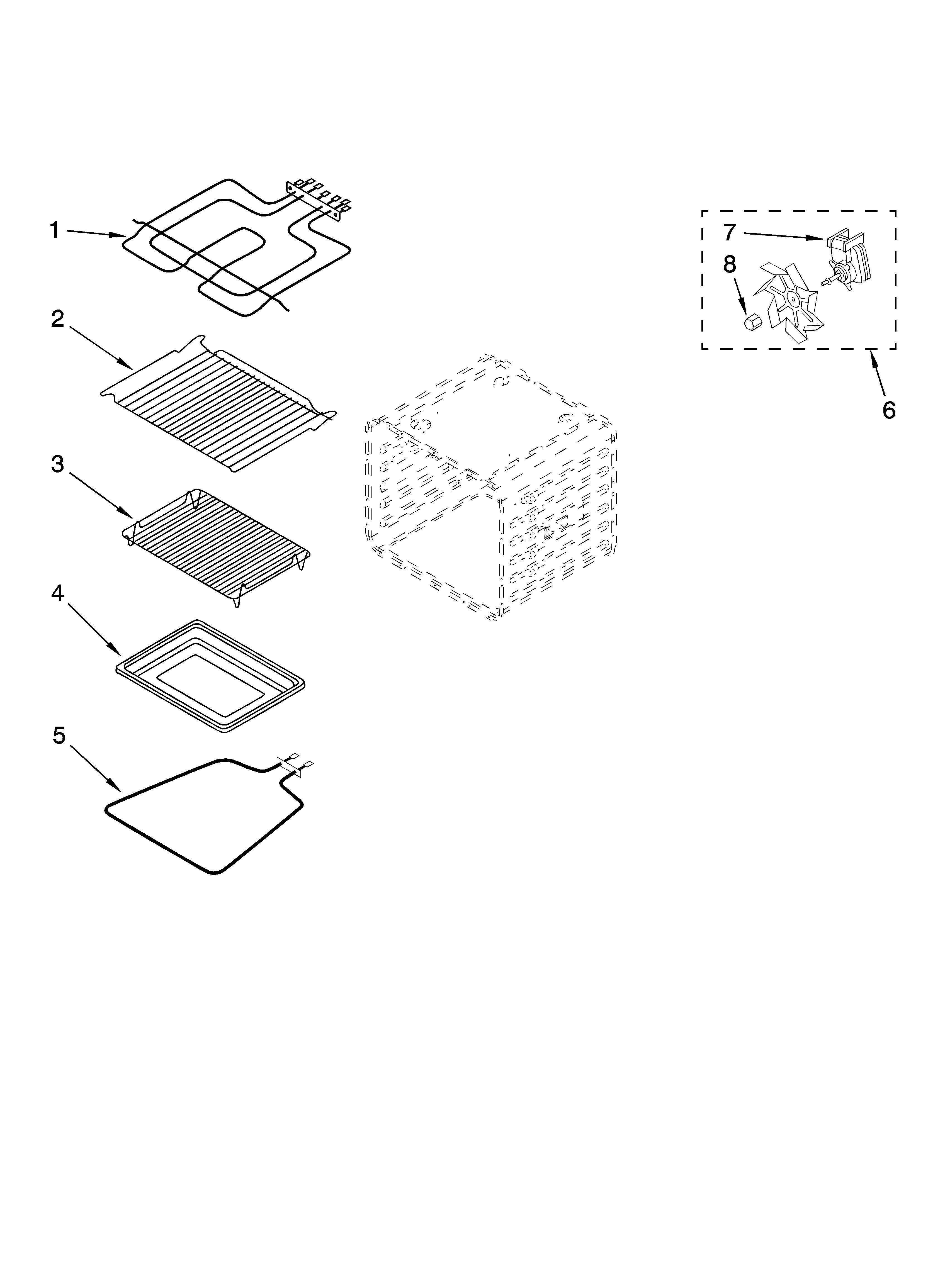 Internal oven parts