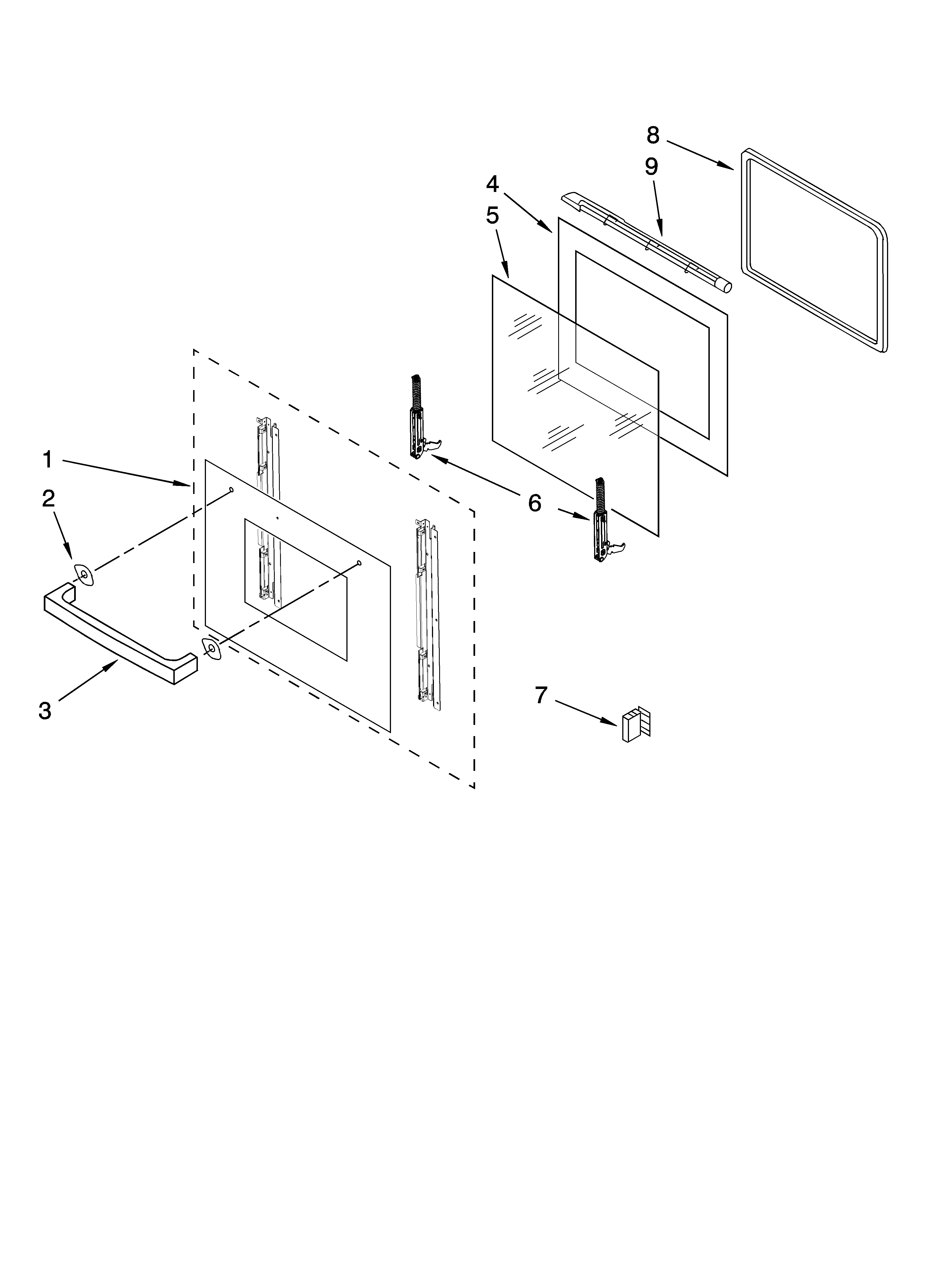 Oven door parts