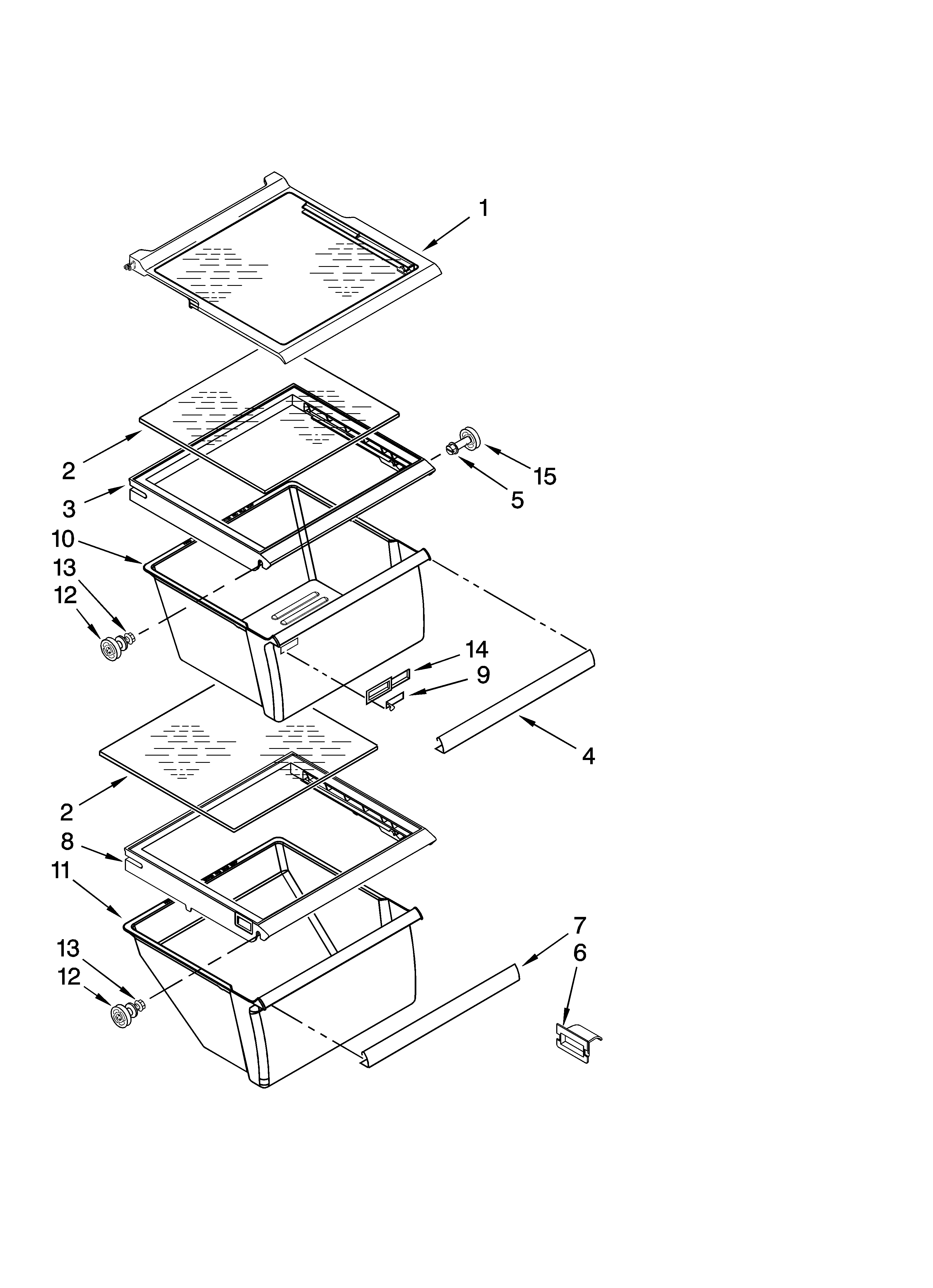 Refrigerator shelf parts