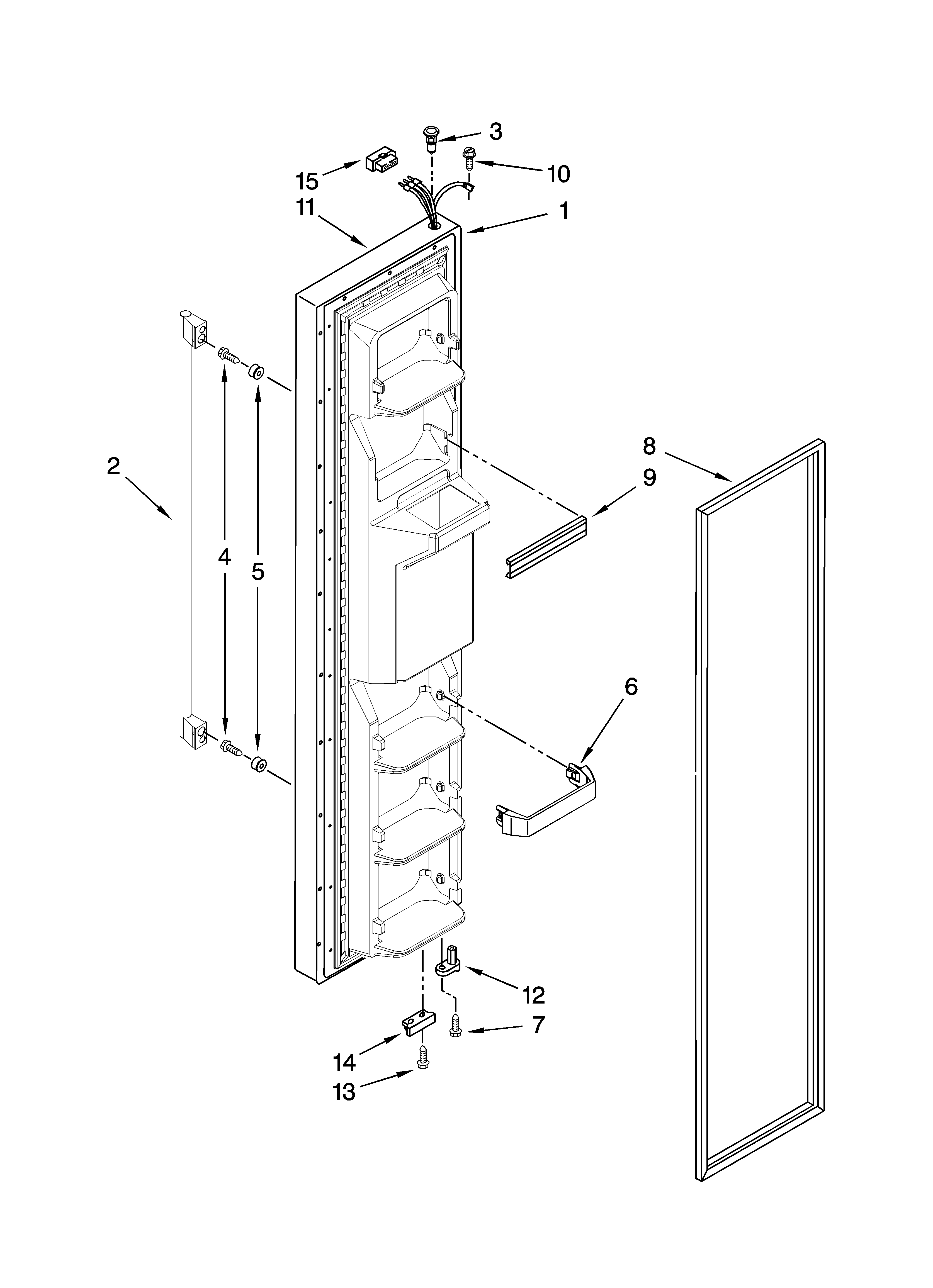 Freezer door parts