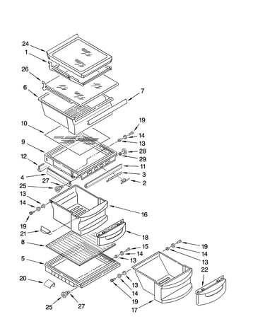 Refrigerator shelf parts