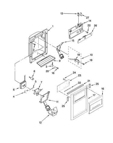 Dispenser front parts
