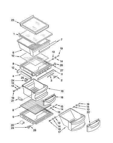 Refrigerator shelf parts