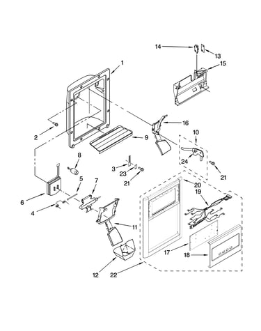 Dispenser front parts